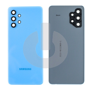 Крышка задняя для Samsung A32 (A325F) со стеклом камеры голубая фото