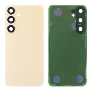 Крышка задняя для Samsung S24 (S921B) со стеклом камеры желтая