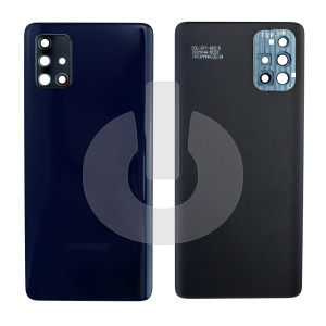 Крышка задняя для Samsung A71 (A715F) со стеклом камеры черная фото
