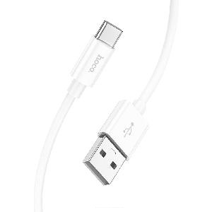 Кабель USB AM - Type-C HOCO X87 Silicone (1м х 3A) белый