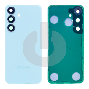 Крышка задняя для Samsung S25 (S931) со стеклом камеры голубая фото