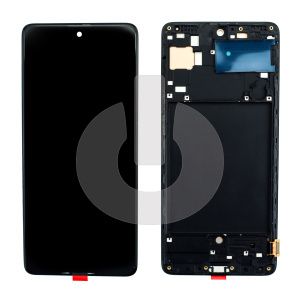 Дисплей с тачскрином для Samsung A71 (A715F) в рамке черный In-Cell фото