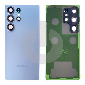 Крышка задняя для Samsung S25 Ultra (S938) со стеклом камеры синяя фото