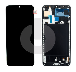Дисплей с тачскрином для Samsung A70 (A705F) в рамке черный In-Cell фото