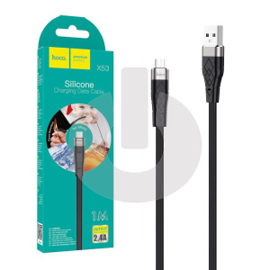 Кабель USB AM - Micro USB HOCO X53 Silicone (1м х 2.4A) черный АКЦИЯ фото