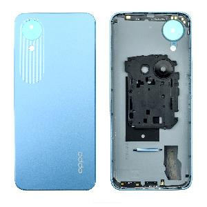 Крышка задняя для OPPO A17K (CPH2471) со стеклом камеры и защитной пластиной голубая АКЦИЯ