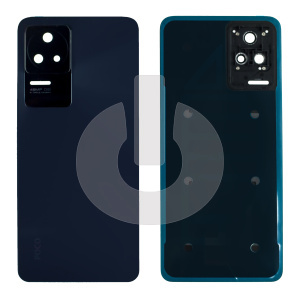 Крышка задняя для Xiaomi Poco F4 (22021211RG) со стеклом камеры черная