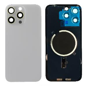 Крышка задняя для iPhone 15 Pro Max со стеклом камеры натуральный титан Premium