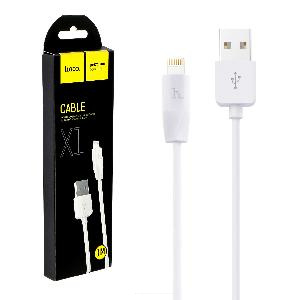 Кабель USB - Lightning HOCO X1 (1м х 2.4A) белый