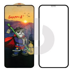 Стекло защитное для iPhone X/ XS/ 11 Pro (Super A+) черное фото