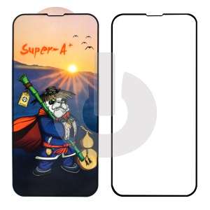 Стекло защитное для iPhone 13 Mini (Super A+) черное фото