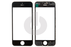 Стекло для переклейки iPhone 5S/ SE с OCA пленкой в рамке черное АКЦИЯ фото
