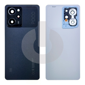 Крышка задняя для Xiaomi Poco X5 Pro 5G (22101320G) со стеклом камеры черная фото