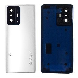 Крышка задняя для Xiaomi 11T (21081111RG)/ 11T Pro (2107113SG) со стеклом камеры белая Крышка задняя для Xiaomi 11T (21081111RG)/ 11T Pro (2107113SG) со стеклом камеры белая