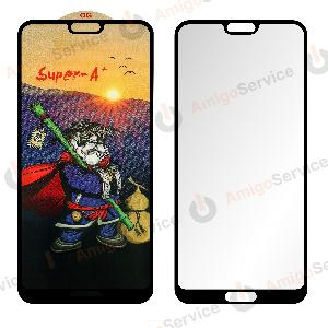 Стекло защитное для Huawei Honor 10 (COL-L29)/ 10 Premium (COL-L29) (Super A+) черное 