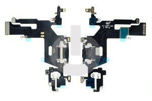 Шлейф/ плата зарядки для iPhone 11 системный разъем/ микрофон черный