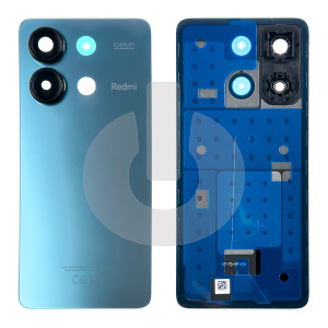 Крышка задняя для Xiaomi Redmi Note 13 4G (23124RA7EO) со стеклом камеры синяя фото