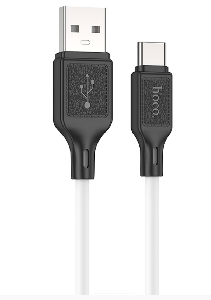 Кабель USB AM- Type-C HOCO X90 Silicone (1м х 3A) белый