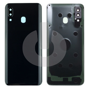Крышка задняя для Samsung A30 (A305F) со стеклом камеры черная фото
