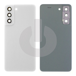 Крышка задняя для Samsung S21 FE (G990B) со стеклом камеры белая фото