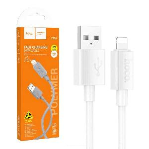 Кабель USB - Lightning HOCO X107 (1м х 2.4A) белый