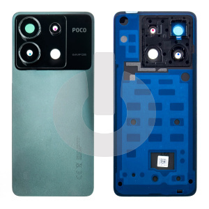 Крышка задняя для Xiaomi Poco X6 5G (23122PCD1G) со стеклом камеры синяя фото