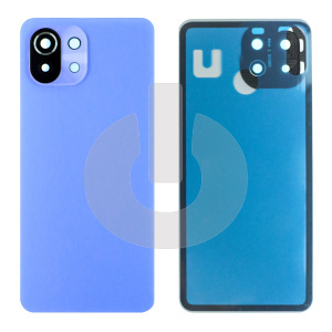 Крышка задняя для Xiaomi Mi 11 Lite 5G NE (2109119DG)/ Mi 11 Lite (M2101K9AG)/ Mi 11 Lite 5G (M2101K9G) со стеклом камеры голубая фото