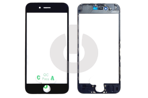 Стекло для переклейки iPhone 6 с OCA пленкой в рамке черное АКЦИЯ фото