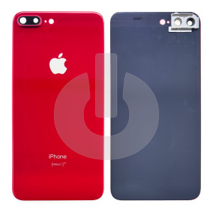 Крышка задняя для iPhone 8 Plus со стеклом камеры красная Premium