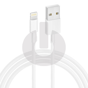 Кабель USB - Lightning (1м) в упаковке белый фото