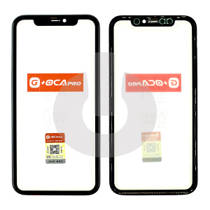 Стекло для переклейки iPhone 11 (G+OCA PRO) в рамке черное фото