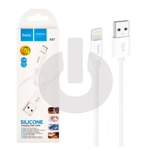 Кабель USB - Lightning HOCO X87 Silicone (1м х 2.4A) белый фото