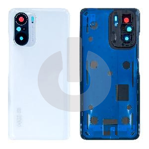 Крышка задняя для Xiaomi Poco F3 (M2012K11AG) со стеклом камеры белая фото