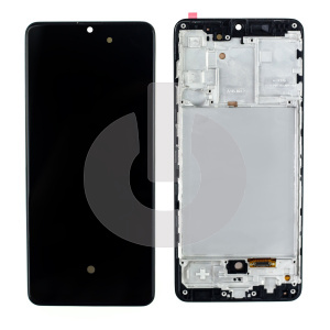 Дисплей с тачскрином для Samsung A31 (A315F) в рамке черный OLED фото