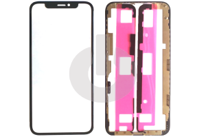 Стекло для переклейки iPhone XS с OCA пленкой в рамке черное АКЦИЯ фото