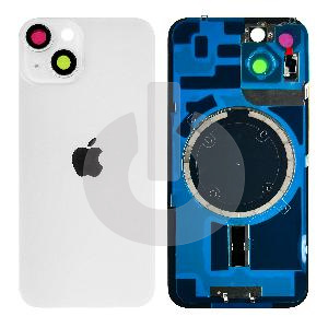 Крышка задняя для iPhone 14 со стеклом камеры белая Premium
