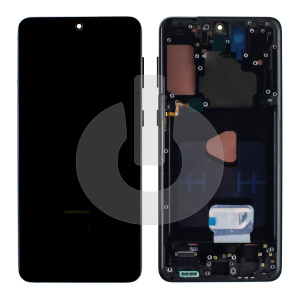 Дисплей с тачскрином для Samsung S21+ (G996B) в рамке черный OLED FULL SIZE фото