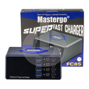 Станция зарядная MasterGo MG-FC8P (4 USB х 4 Type-C) с беспроводной зарядкой