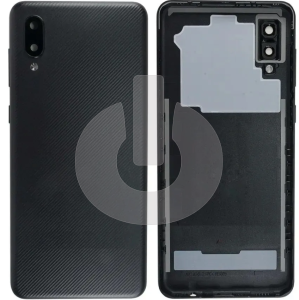 Крышка задняя для Samsung A02 (A022G) со стеклом камеры черная фото