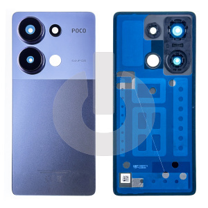 Крышка задняя для Xiaomi Poco M6 Pro 4G (2312FPCA6G) со стеклом камеры фиолетовая