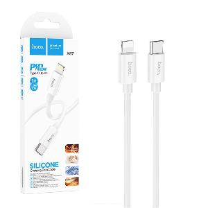 Кабель Type-C - Lightning HOCO X87 Silicone (1м х 3A х 20W) белый