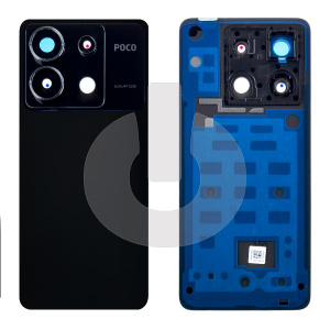 Крышка задняя для Xiaomi Poco X6 5G (23122PCD1G) со стеклом камеры черная фото