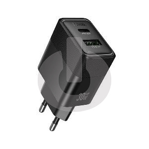 Зарядное устройство HOCO CS112A (2 Порта Type-C и USB-A) черный