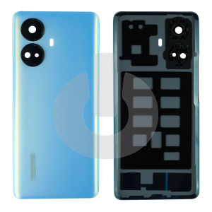 Крышка задняя для Realme 10 Pro+ 5G (RMX3686) со стеклом камеры голубая фото