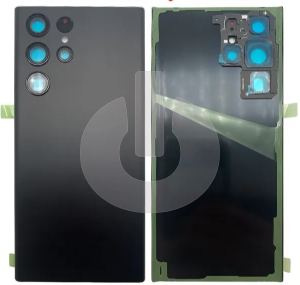 Крышка задняя для Samsung S22 Ultra (S908E) со стеклом камеры черная фото