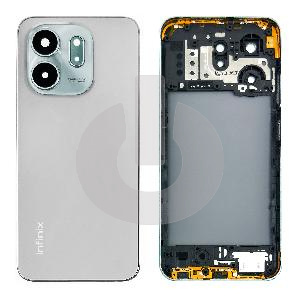 Крышка задняя для Infinix Smart 9 (X6532) со стеклом камеры серебряная