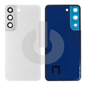 Крышка задняя для Samsung S22 (S901B) со стеклом камеры белая фото