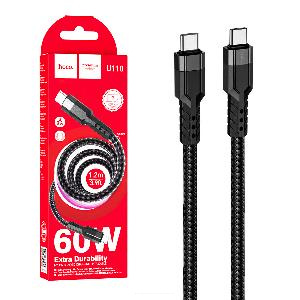 Кабель Type-C - Type-C HOCO U110 (1.2м х 3A х 60W) черный