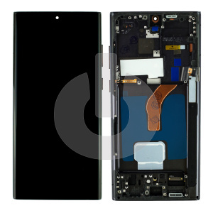 Дисплей с тачскрином для Samsung S22 Ultra (S908B) в рамке черный OLED фото