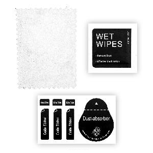 Набор салфеток 3 в 1 для наклейки стекла/ пленки на экран телефона замшевые (black)